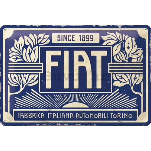Metalna tabla: Fiat Since 1899 (Blue Logo) - 30x20 cm