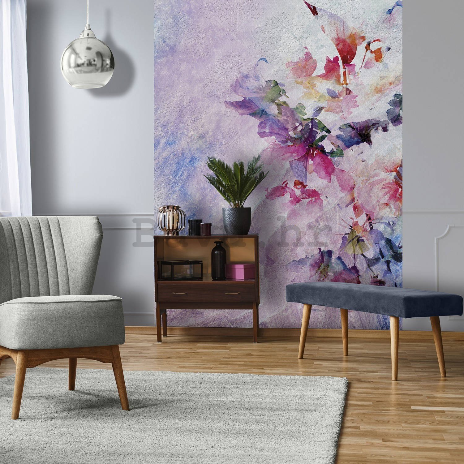 Foto tapeta: Višebojna cvjetna apstrakcija - 184x254 cm