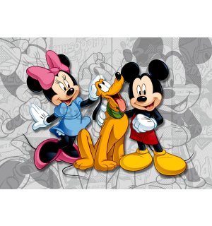 Foto tapeta Vlies: Mickey, Minnie, Pluto - 160x110 cm