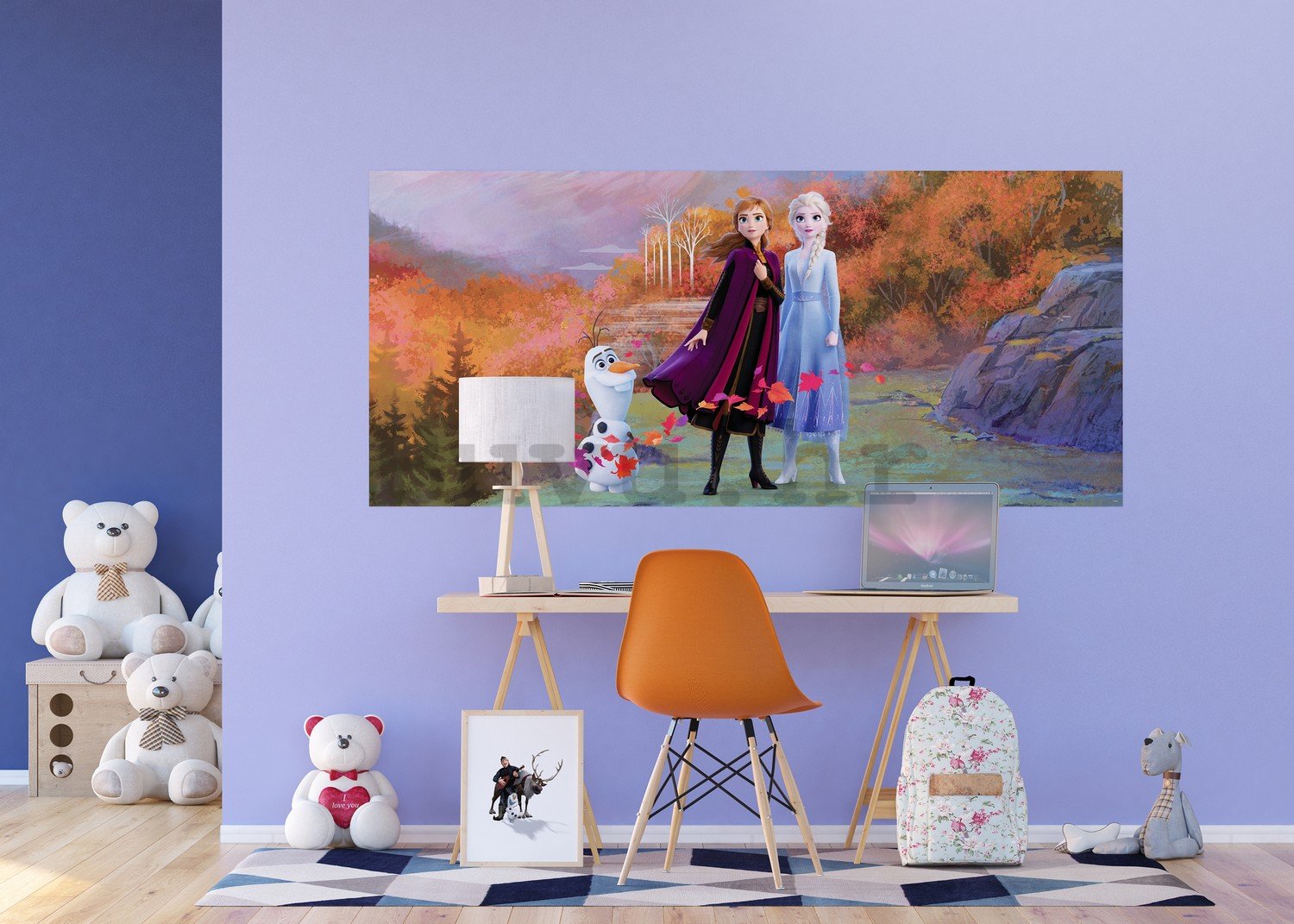 Foto tapeta Vlies: Frozen II Anna, Elsa, Olaf (2) (panorama) - 202x90 cm
