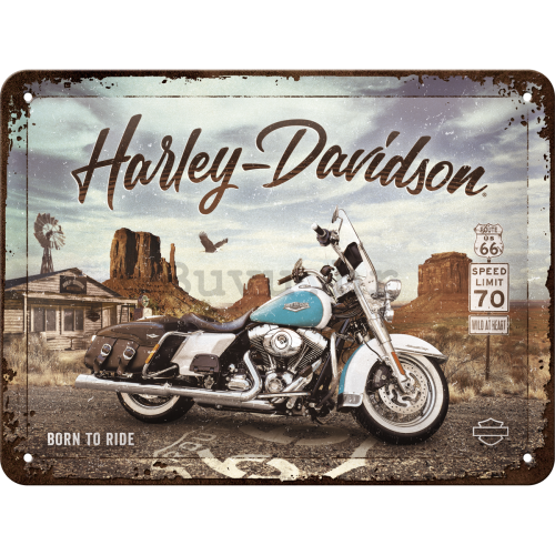 Metalna tabla: Harley-Davidson Route 66 Road King Classic - 20x15 cm