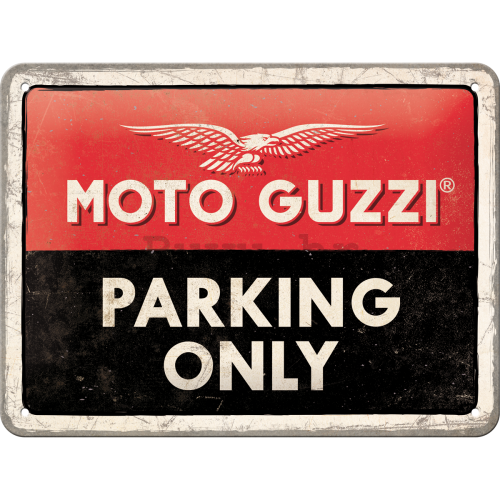 Metalna tabla: Moto Guzzi Parking Only - 20x15 cm