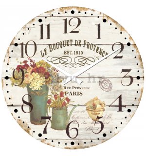 Zidni stakleni sat: Le Bouquet de Provence - 30 cm