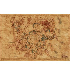 Poster - The Legend Of Zelda: Breath Of The Wild (Hyrule World Map) 
