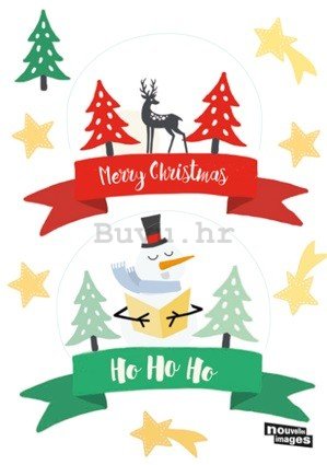 Božićna naljepnica za staklo - Merry Christmas (Ho Ho Ho)