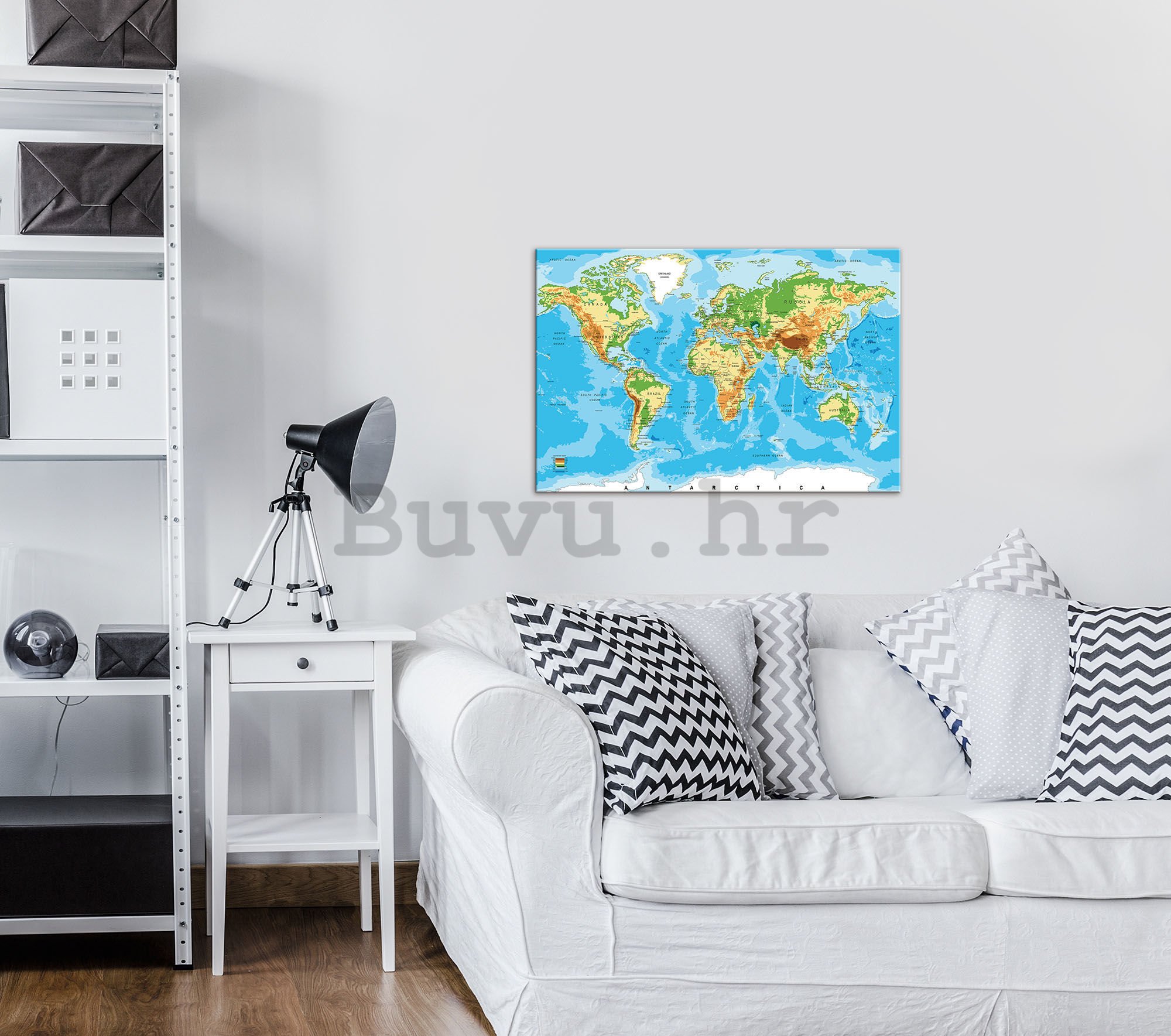 Slika na platnu: Karta svijeta (3) - 60x40 cm