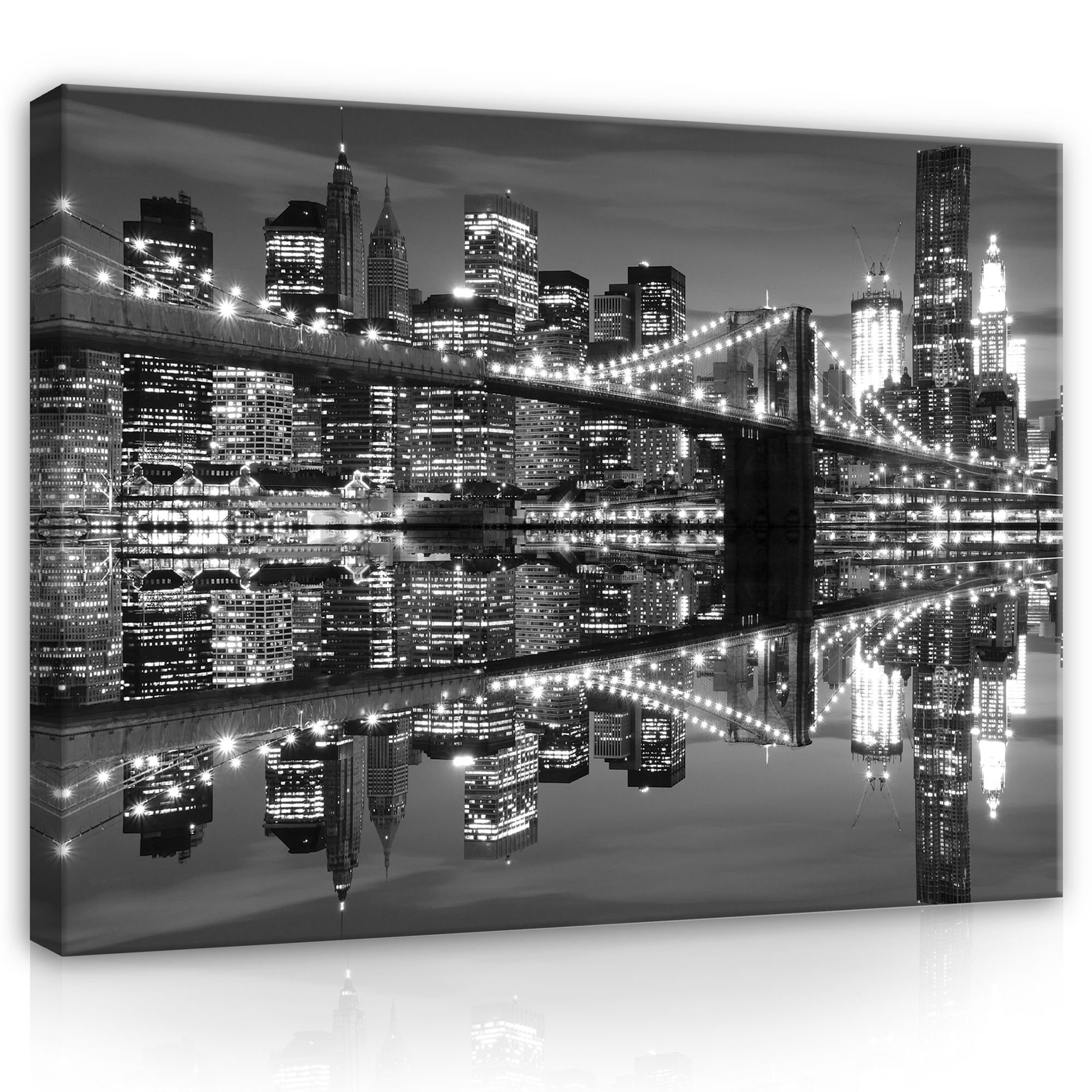 Slika na platnu: Crno-bijeli Brooklyn Bridge (3) - 80x60 cm