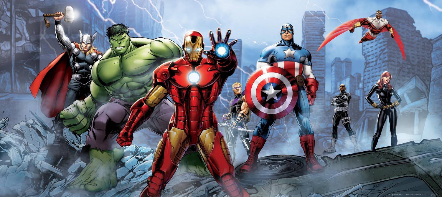 Foto tapeta Vlies: Disney Avengers - 202x90 cm