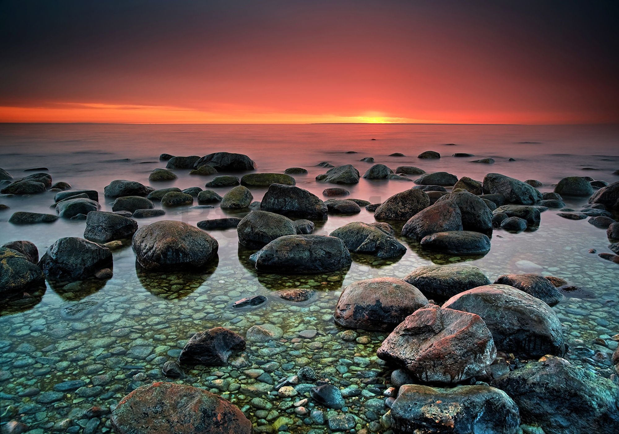 Vlies foto tapeta: Kamenje na plaži (1) - 416x254 cm