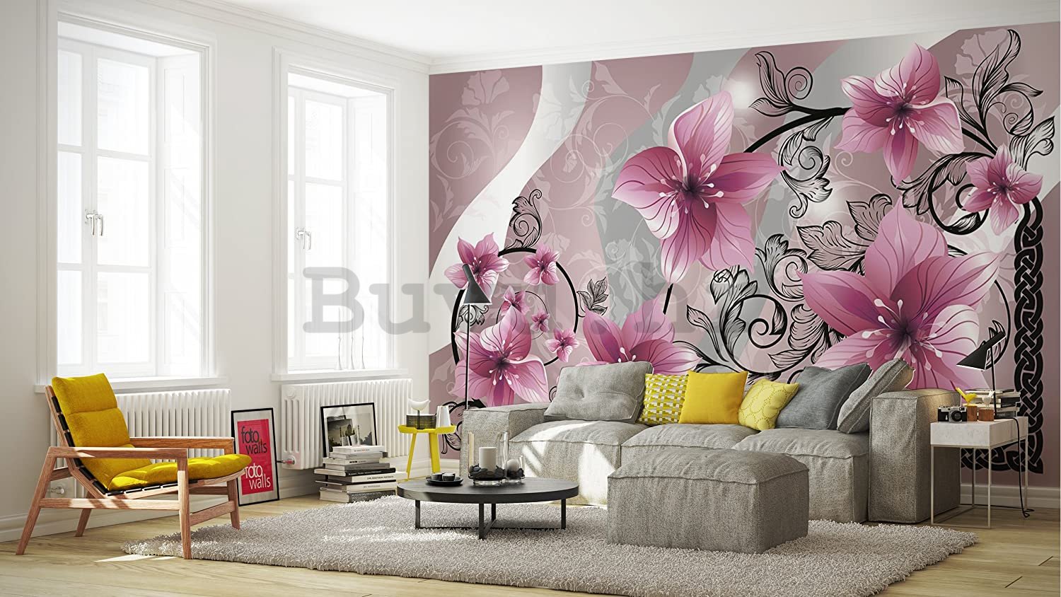 Foto tapeta: Ružičasti cvjetovi - 368x254 cm
