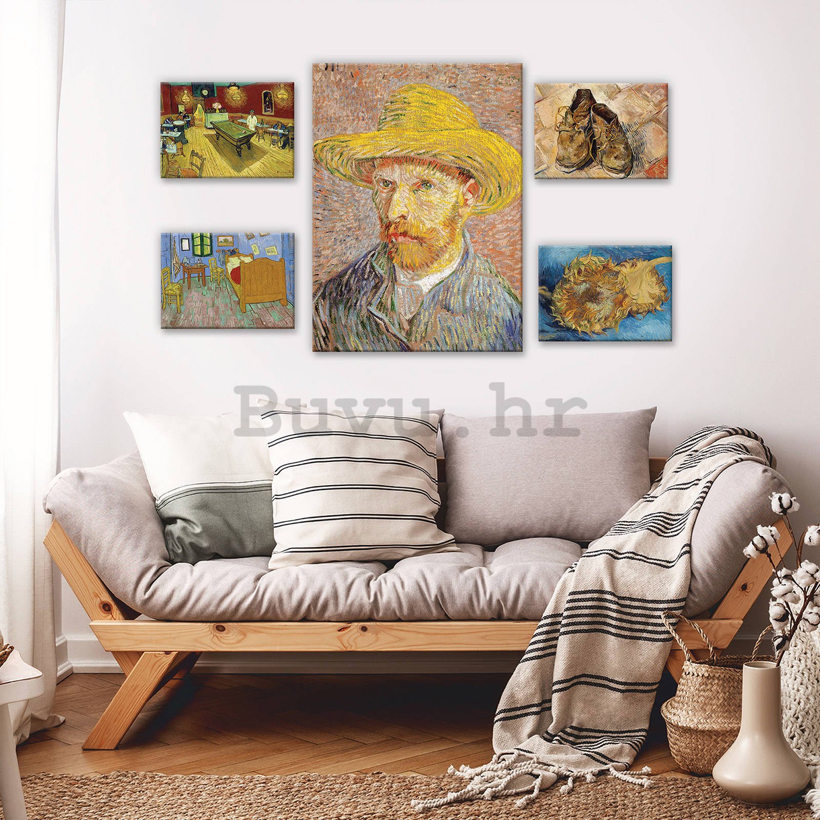 Slika na platnu: Vincent van Gogh - set 1kom 70x50 cm i 4kom 32,4x22,8 cm
