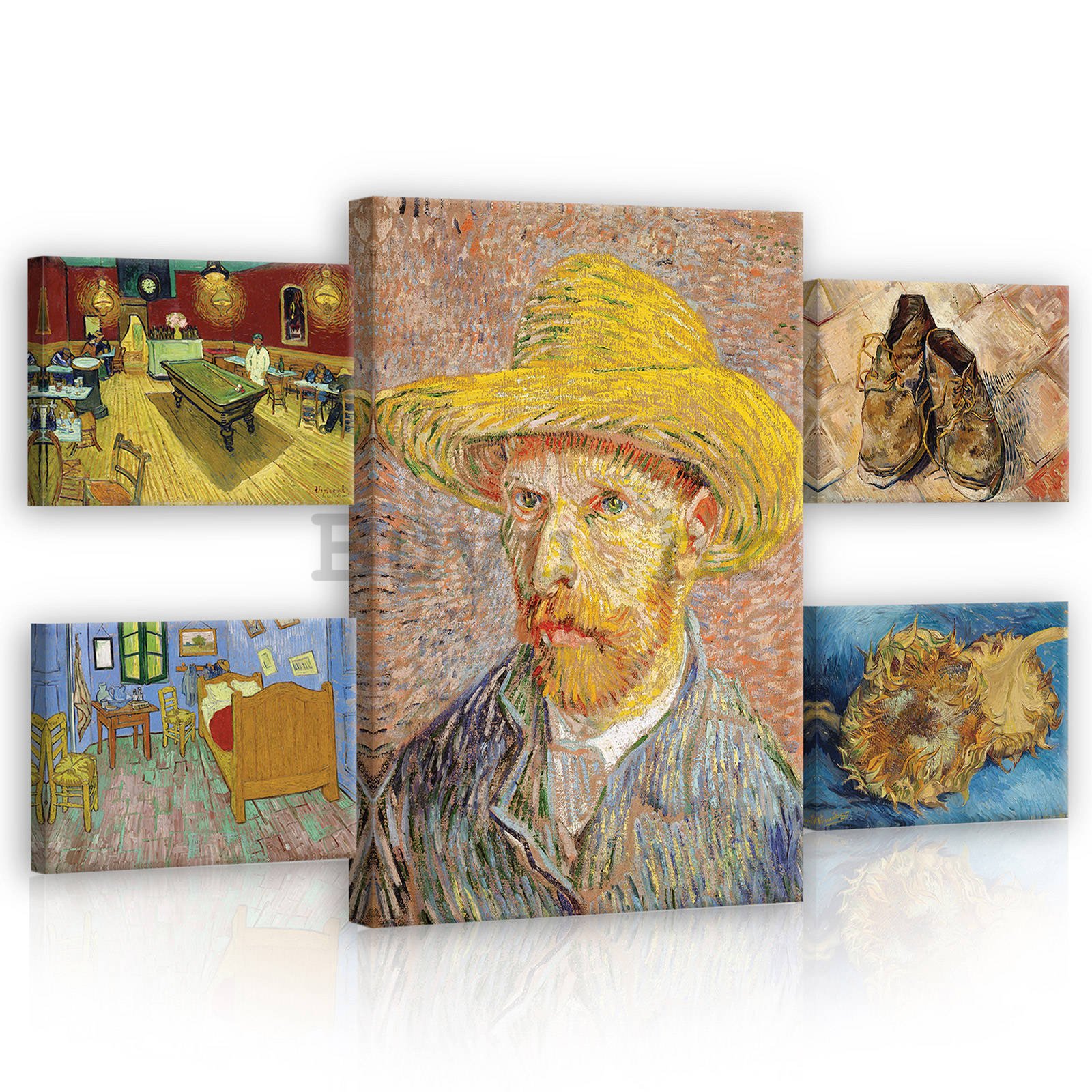 Slika na platnu: Vincent van Gogh - set 1kom 70x50 cm i 4kom 32,4x22,8 cm