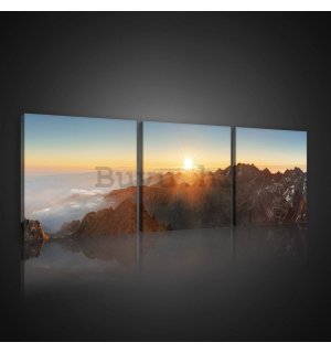 Slika na platnu: Zalazak sunca u planinama - set 3kom 25x25cm