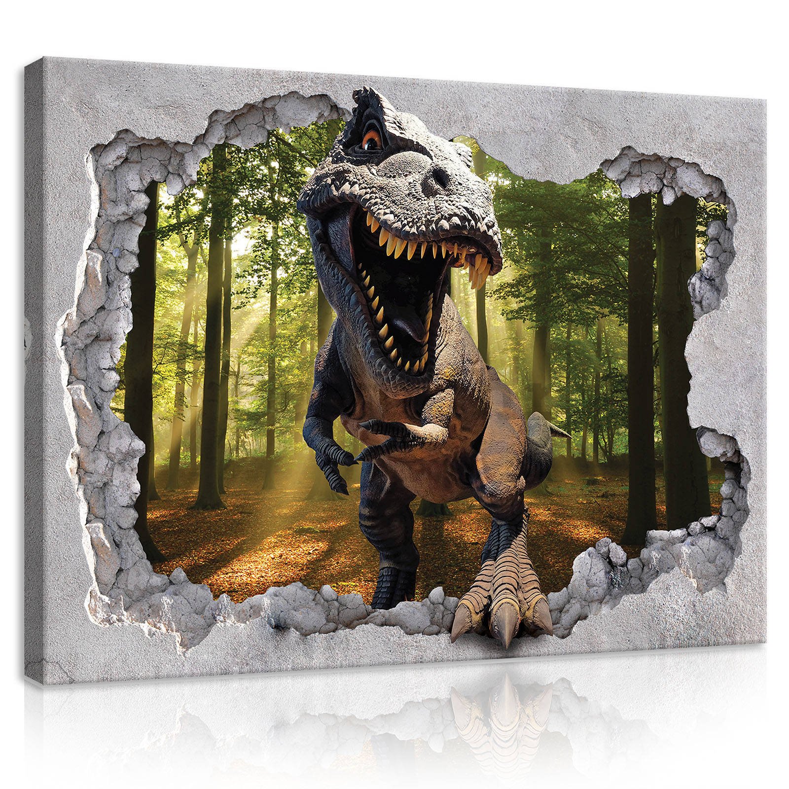 Slika na platnu: Dinosaur u šumi - 80x60 cm