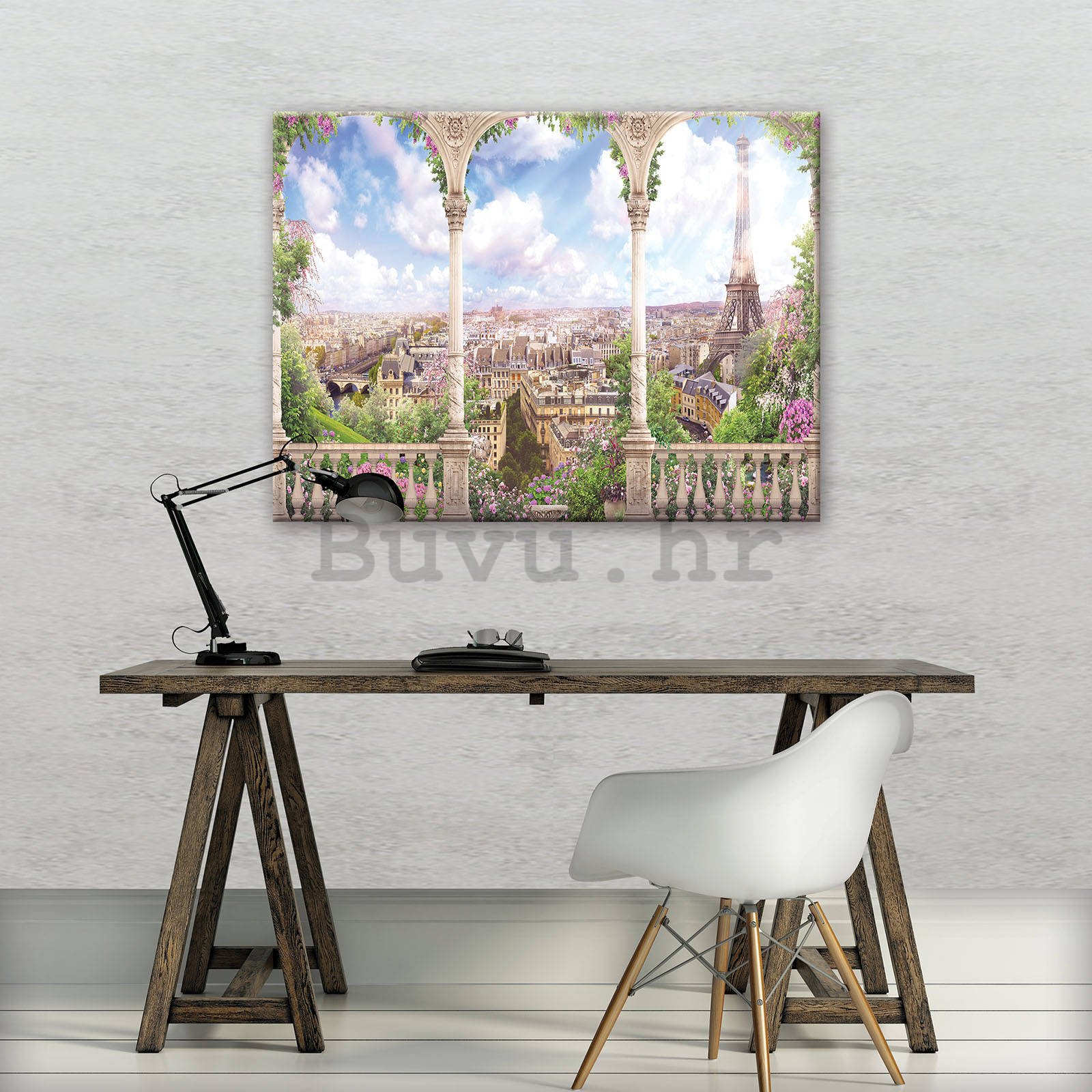 Slika na platnu: Romantičan pogled na Pariz - 80x60 cm