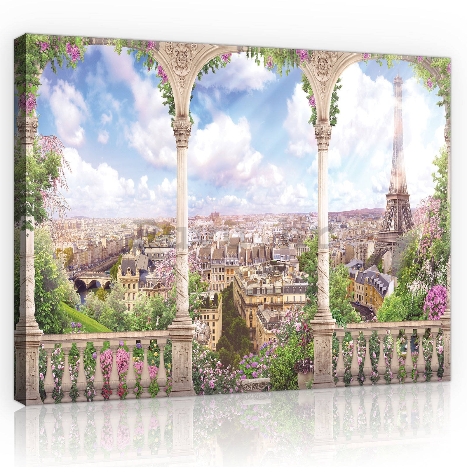 Slika na platnu: Romantičan pogled na Pariz - 80x60 cm