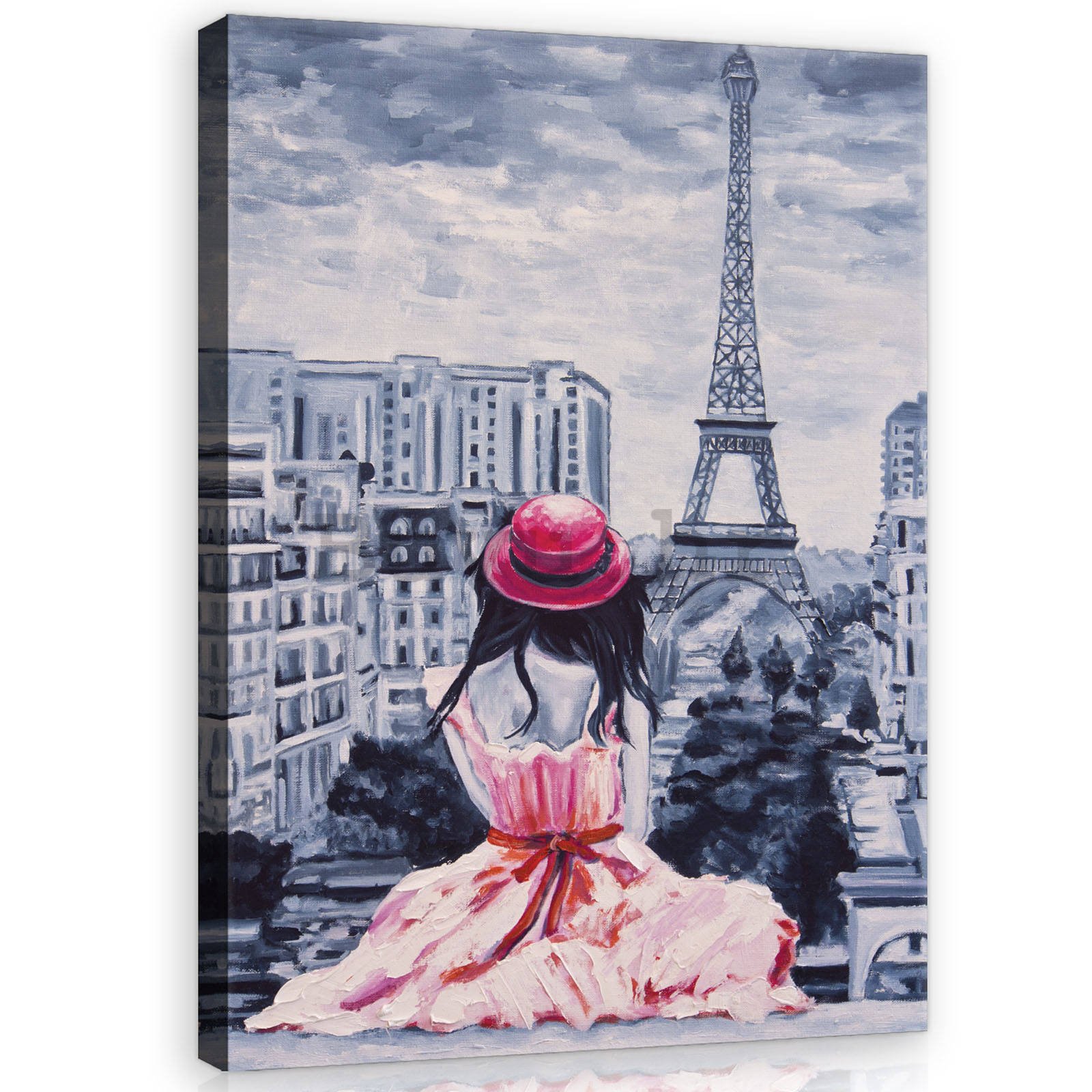 Slika na platnu: Djevojka u Parizu - 60x80 cm