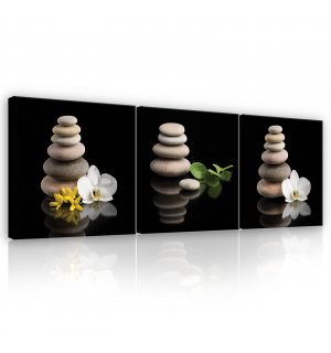 Slika na platnu: Zen kamenje - set 3kom 25x25cm
