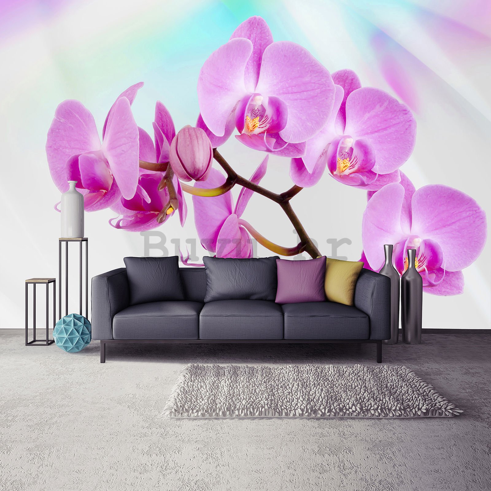 Vlies foto tapeta: Ljubičasta Orhideja - 416x254 cm