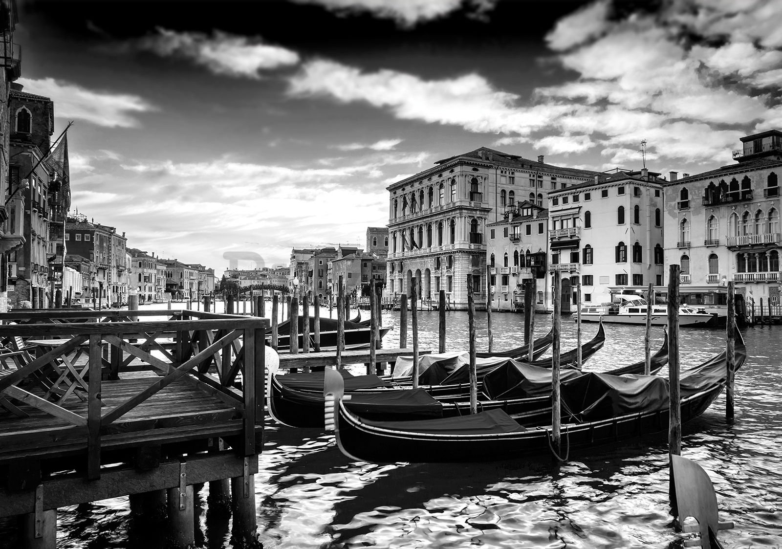 Vlies foto tapeta: Crno-bijela Venecija - 104x70,5cm