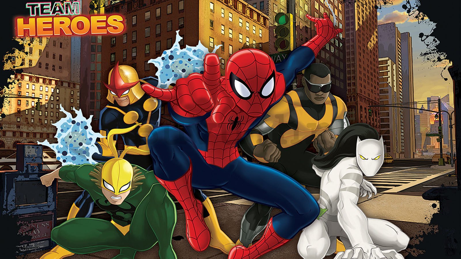 Vlies foto tapeta: Team Heroes Spiderman - 152,5x104 cm