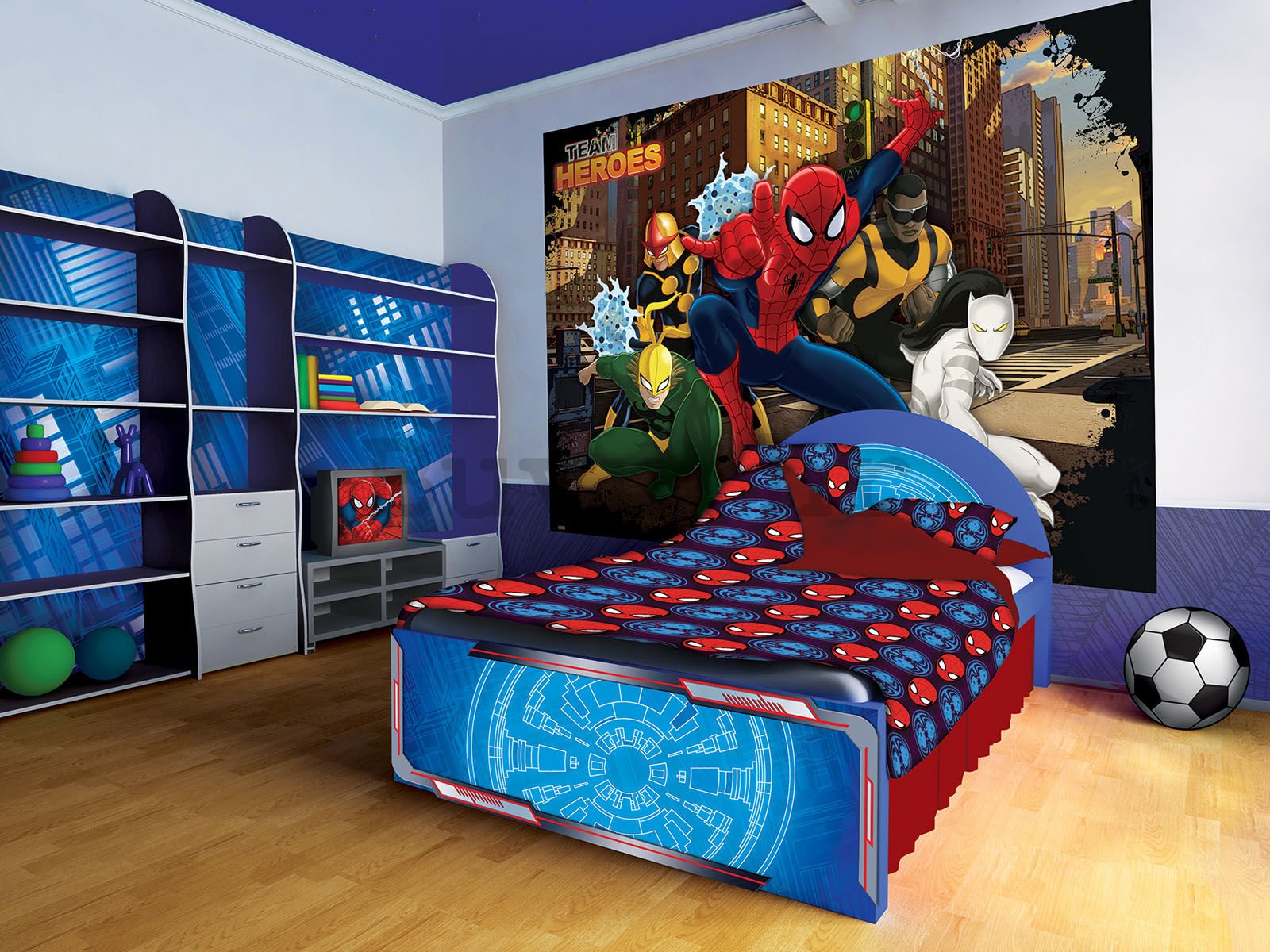 Vlies foto tapeta: Team Heroes Spiderman - 152,5x104 cm