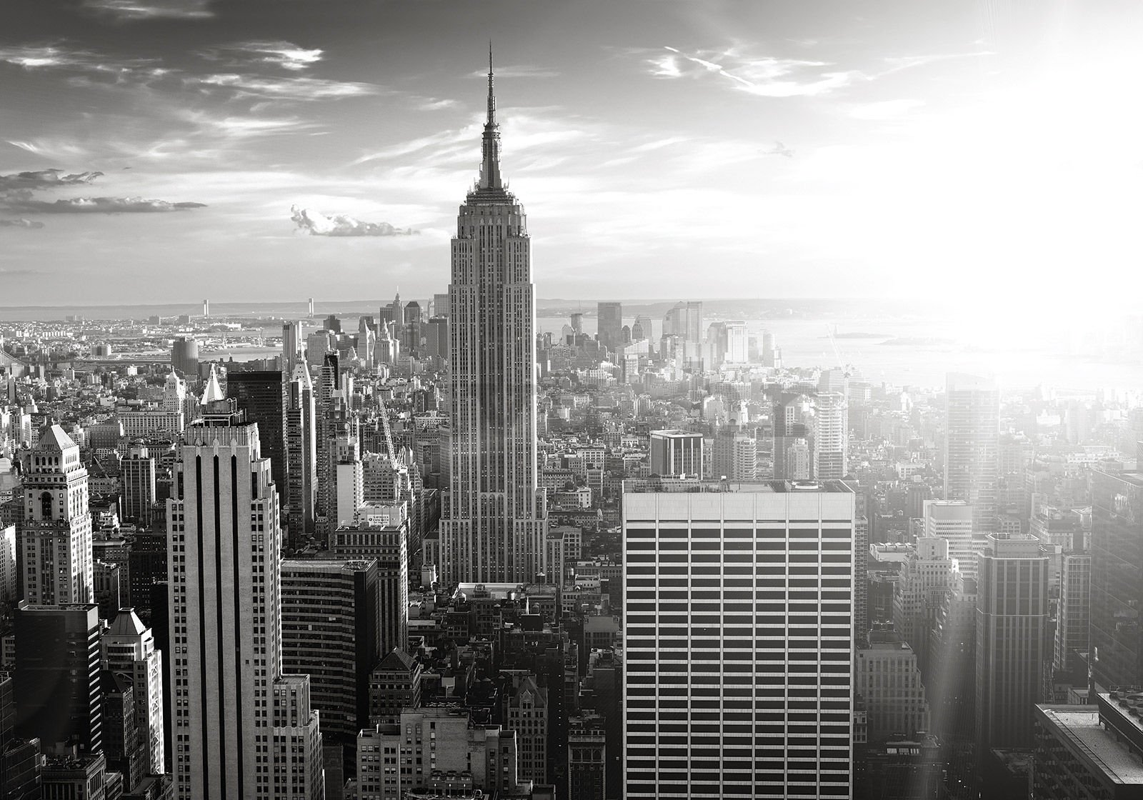 Vlies foto tapeta: Manhattan (crno-bijeli) - 300x210 cm