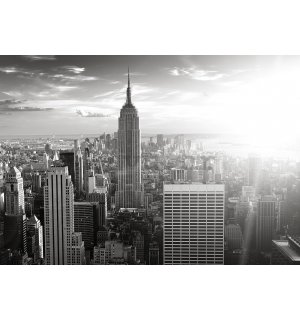 Vlies foto tapeta: Manhattan (crno-bijeli) - 300x210 cm