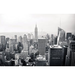 Vlies foto tapeta: Crno-bijeli Manhattan - 300x210 cm