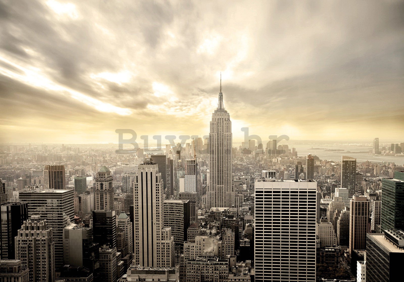 Vlies foto tapeta: Manhattan (ton sepije) - 400x280 cm