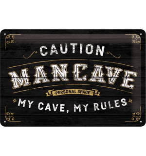 Metalna tabla: Man Cave - 30x20 cm