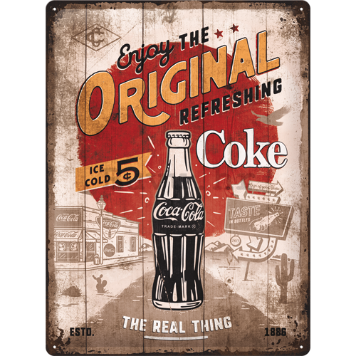 Metalna tabla: Coca-Cola (Original Coke Highway 66) - 30x40 cm