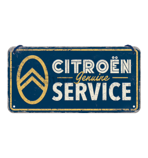 Metalna viseća tabla: Citroën Genuine Service - 20x10 cm