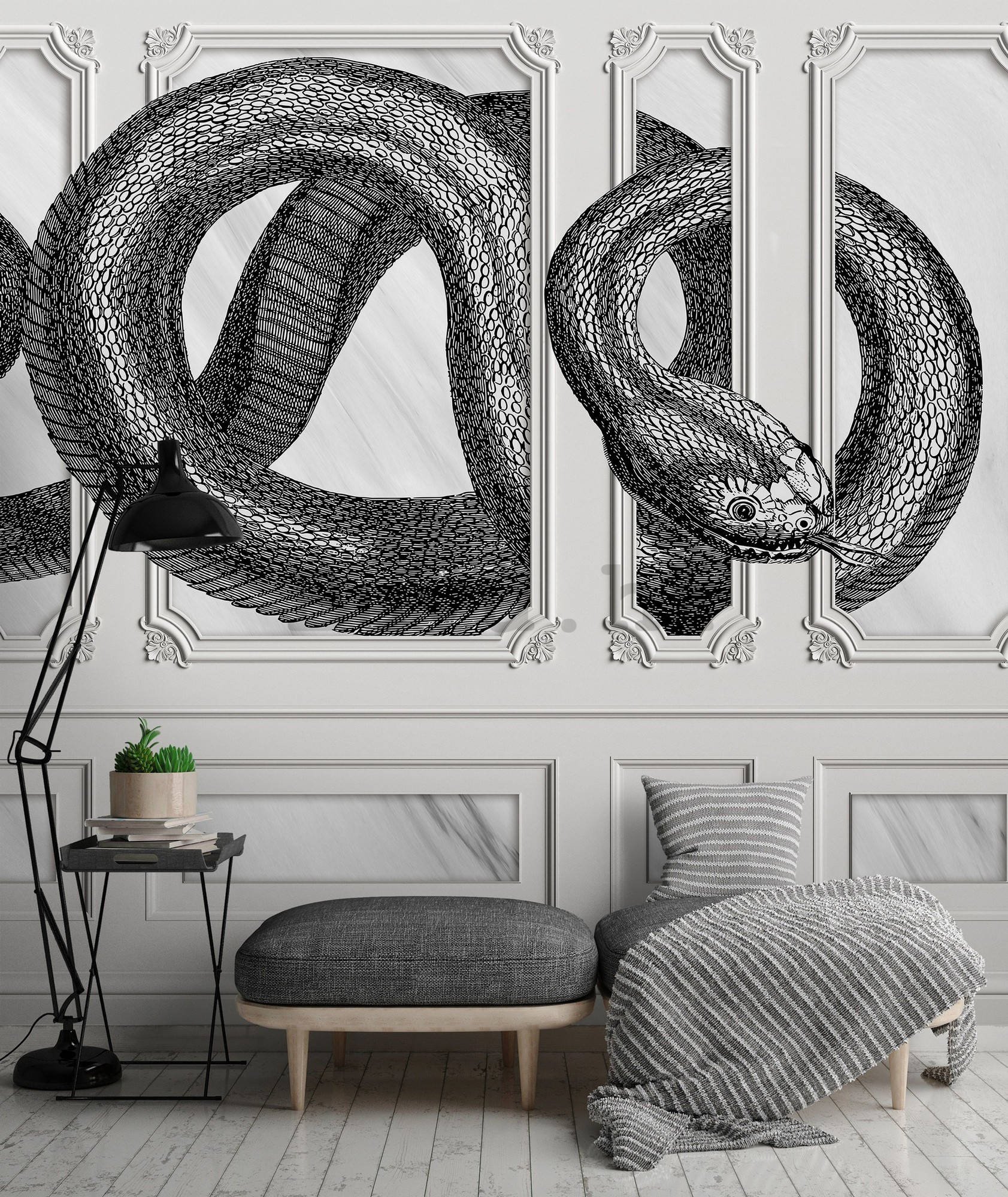 Vlies foto tapeta: Dekoracija zmije - 416x254 cm