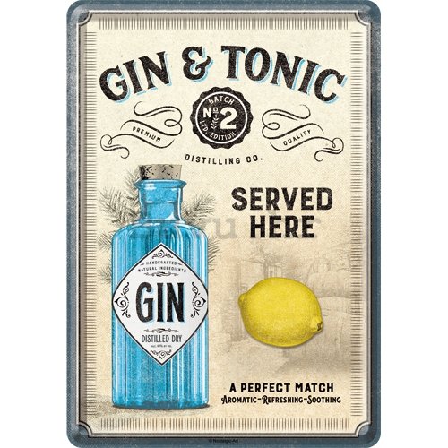 Metalna razglednica - Gin & Tonic Served Here