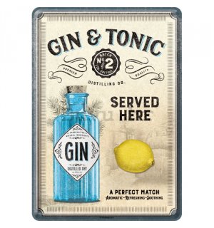Metalna razglednica - Gin & Tonic Served Here
