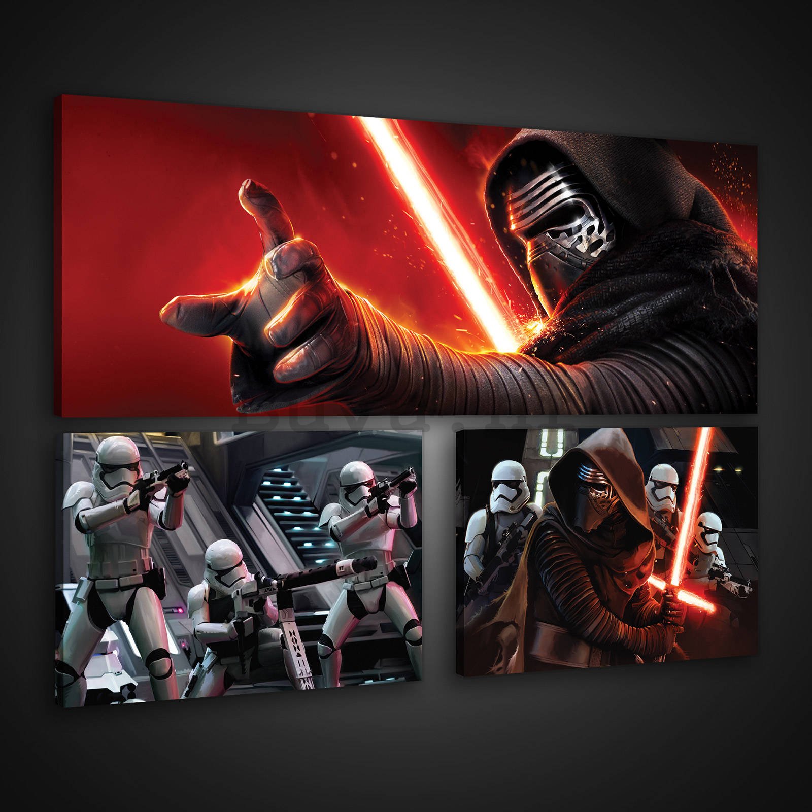 Slika na platnu: Star Wars First Order (1) - set 1kom 80x30 cm i 2kom 37,5x24,8 cm 