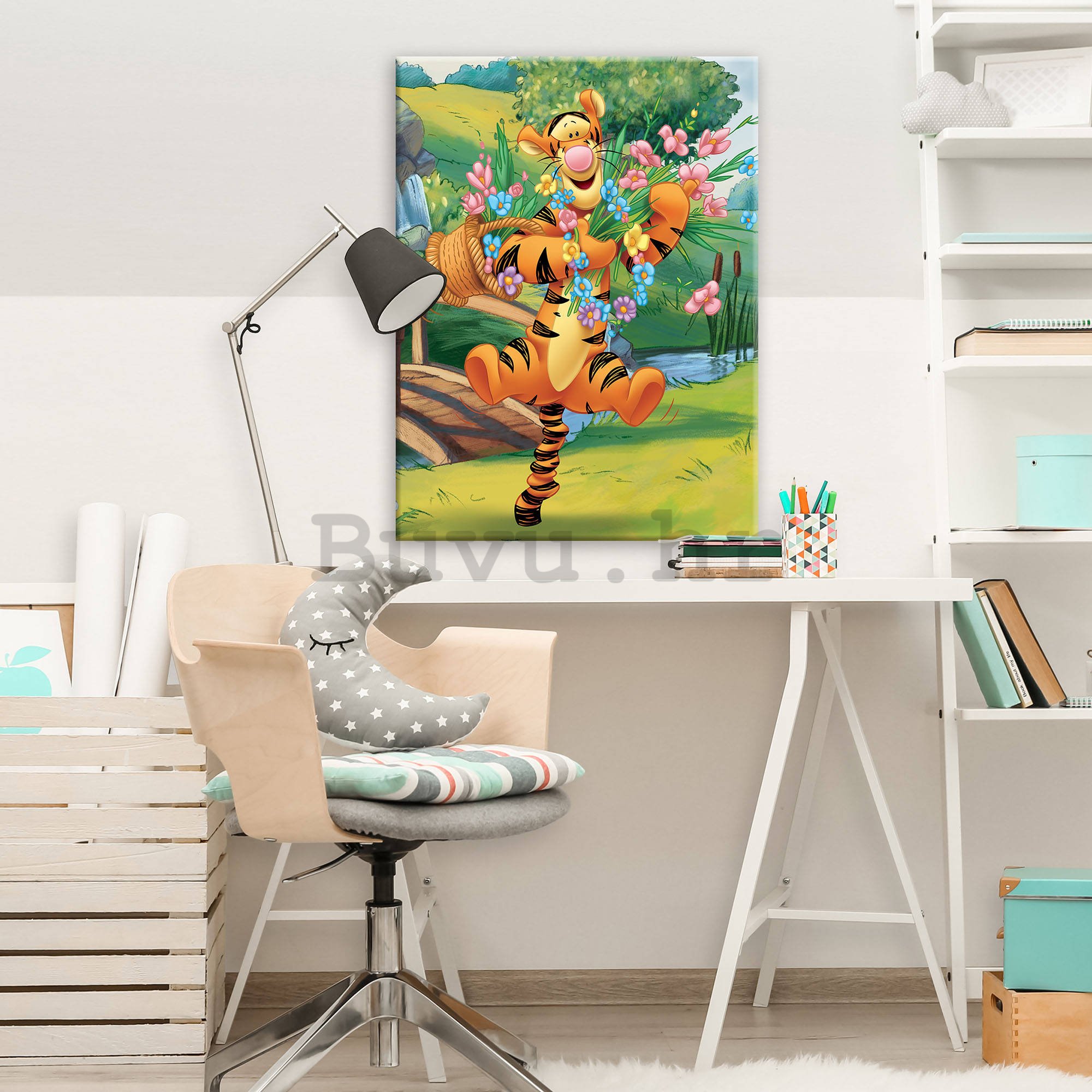 Slika na platnu: Medvjedić Pu (Tigar i cvijeće ) - 75x100 cm