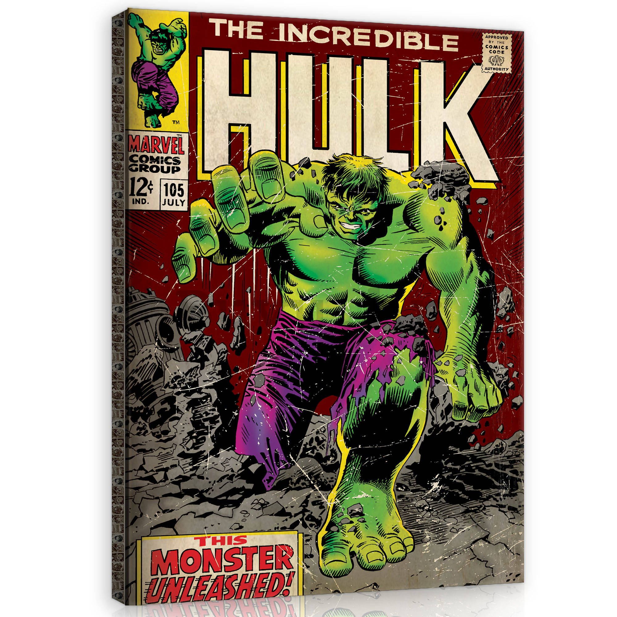 Slika na platnu: The Incredible Hulk (This Monster Unleashed!) - 80x60 cm