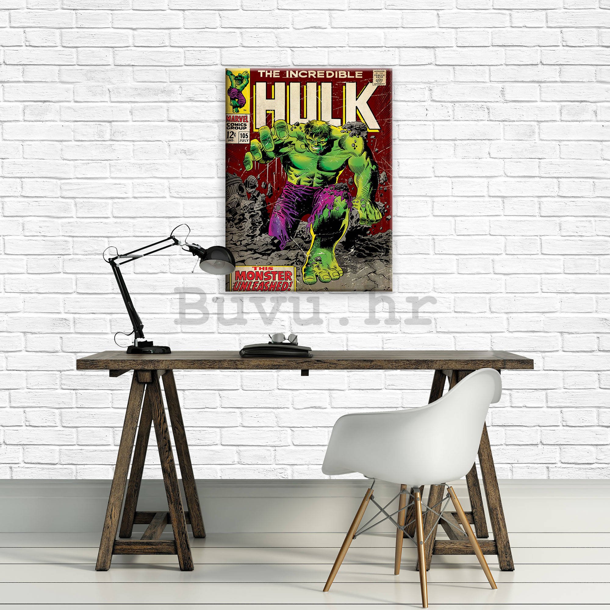 Slika na platnu: The Incredible Hulk (This Monster Unleashed!) - 80x60 cm