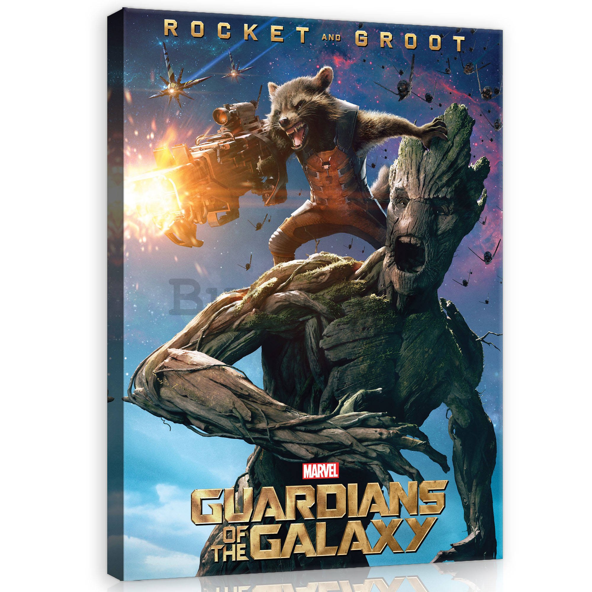 Slika na platnu: Guardians of The Galaxy Rocket & Groot - 60x80 cm