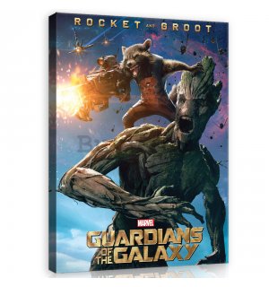 Slika na platnu: Guardians of The Galaxy Rocket & Groot - 60x80 cm