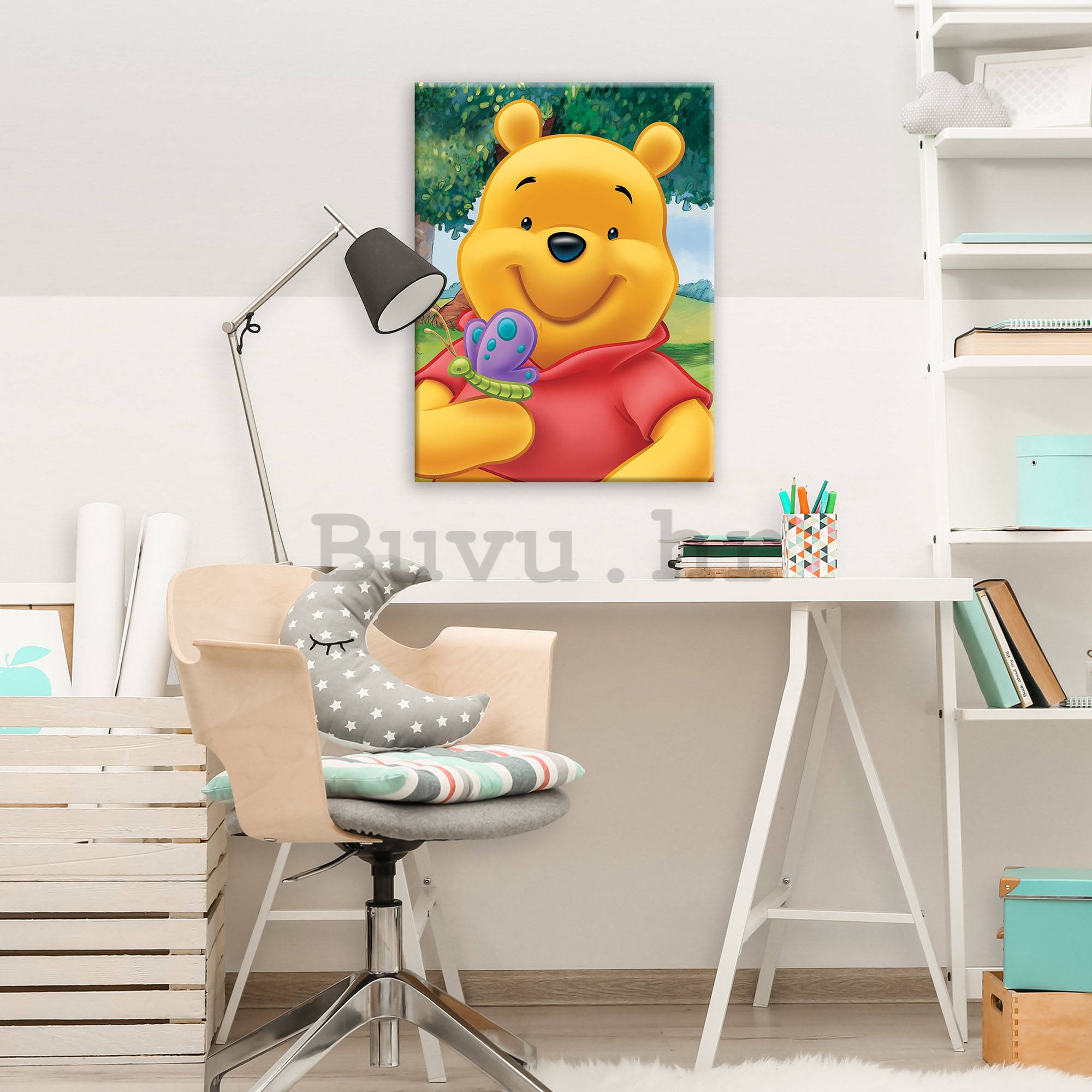 Slika na platnu: Medvjedić Pu (Leptir) - 60x80 cm