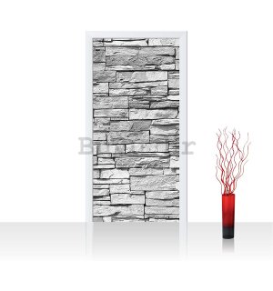 Foto tapeta samoljepljiva: Kameni zid (sivi) - 100x211 cm