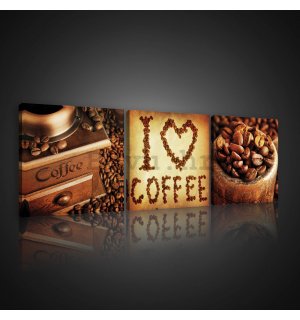 Slika na platnu: I Love Coffee - set 3kom 25x25cm