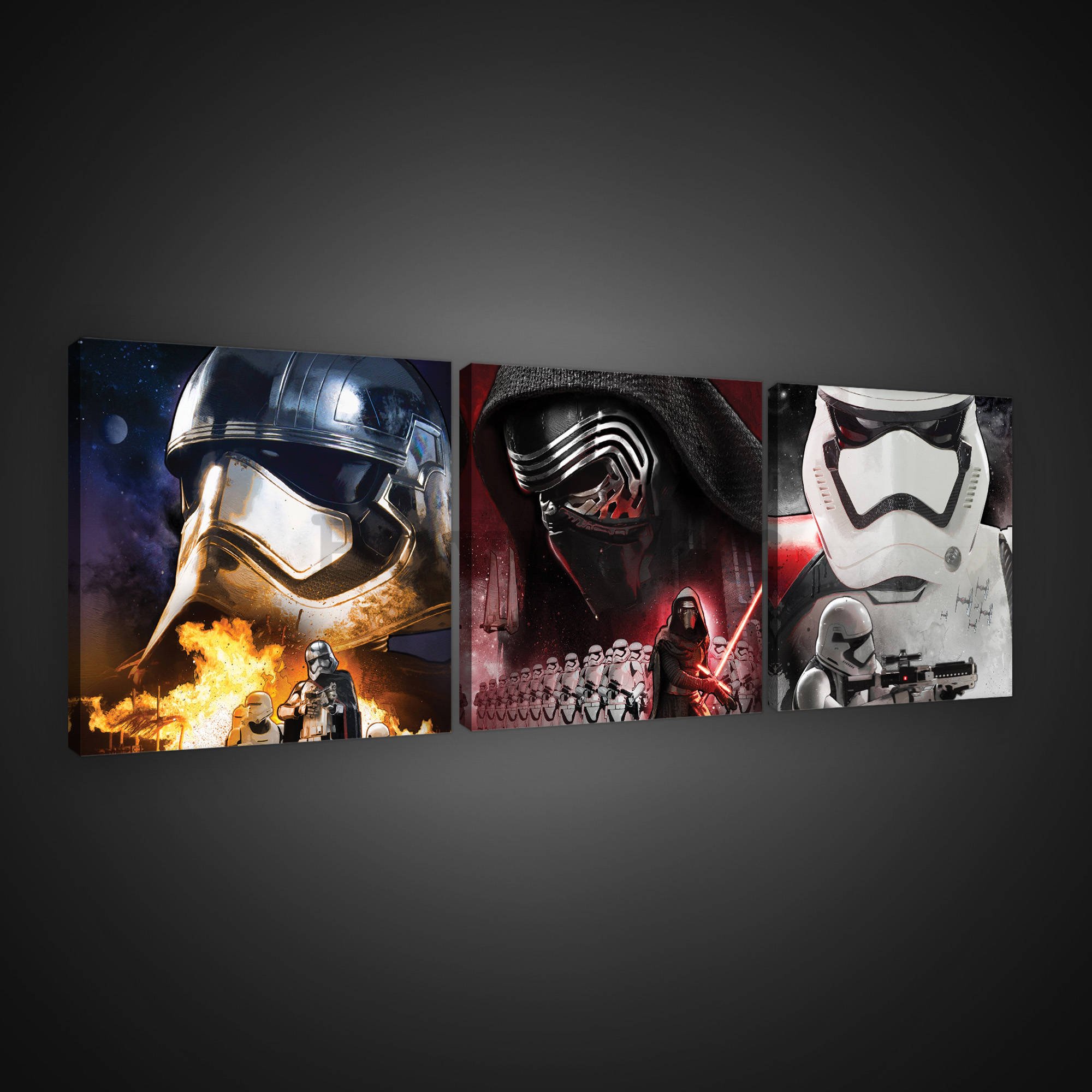 Slika na platnu:  Star Wars Phasma, Kylo Ren, Stormtrooper - set 3kom 25x25cm