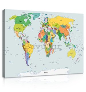 Slika na platnu: Karta svijeta (2) - 75x100 cm