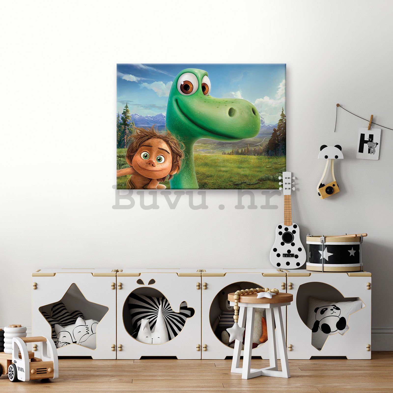Slika na platnu: Dobri dinosaur (Spot & Arlo) - 80x60 cm