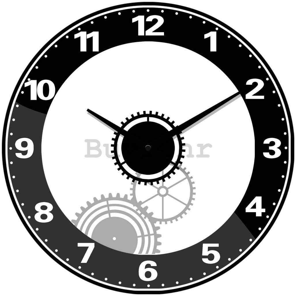 Zidni stakleni sat: Satni mehanizam - 34 cm