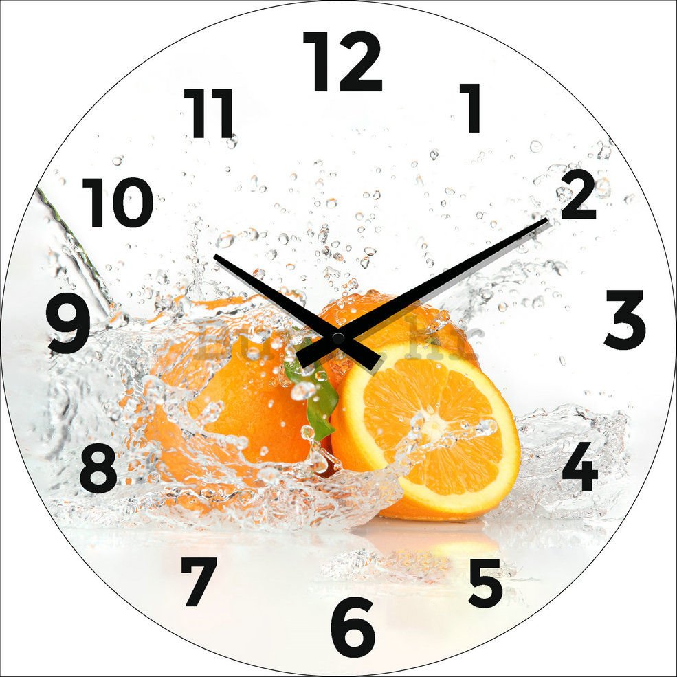 Zidni stakleni sat: Naranče - 34 cm